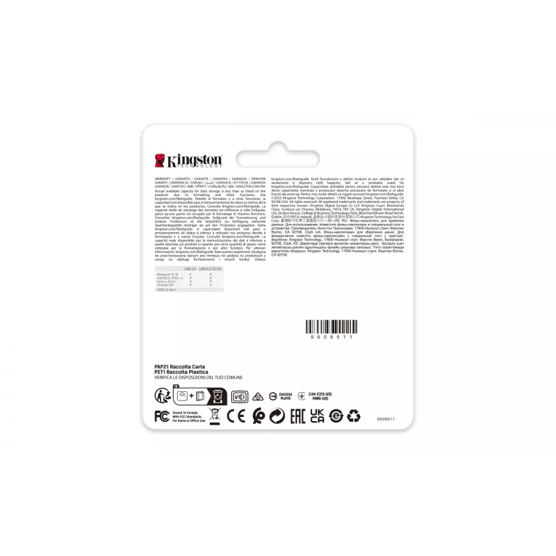 Kingston Technology DataTraveler 64GB 220MB/s Metāla USB 3.2 Gen 1 SE9 G3