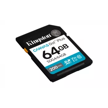 Kingston Canvas Go! Plus 64GB SDXC SD karte 200MB/s C10 UHS-I U3 V30