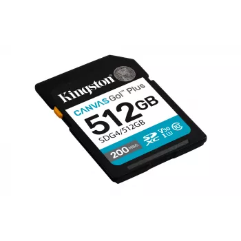 Kingston Canvas Go! Plus 512GB SDXC atmiņas karte (SDG4/512GB) - 200MB/s, UHS-I, U3, V30