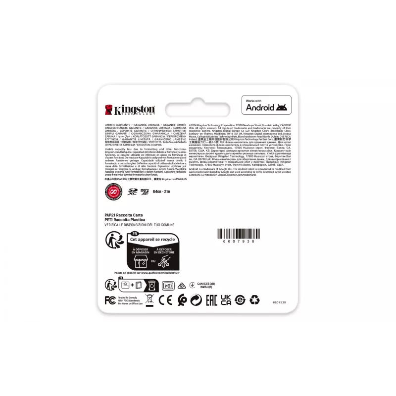 Kingston Technology 512GB microSDXC Canvas Go Plus Gen4 200MB/s A2 U3 V30 Karte + Adapteris