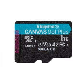 Kingston Technology 1TB microSDXC Canvas Go Plus Gen4 200MB/s A2 U3 V30 karte + adapteris