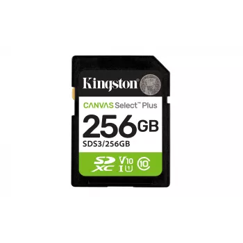 SDXC atmiņas karte KINGSTON Canvas Select Plus Gen3 256 GB SD UHS‑I 150 MB/s C10 U1 V10