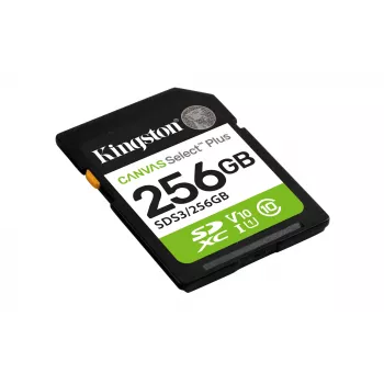 SDXC atmiņas karte KINGSTON Canvas Select Plus Gen3 256 GB SD UHS‑I 150 MB/s C10 U1 V10