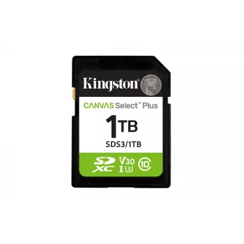 SD atmiņas karte KINGSTON Canvas Select Plus Gen3 1TB SDXC UHS-I V30 U3 Class 10, 150 MB/s