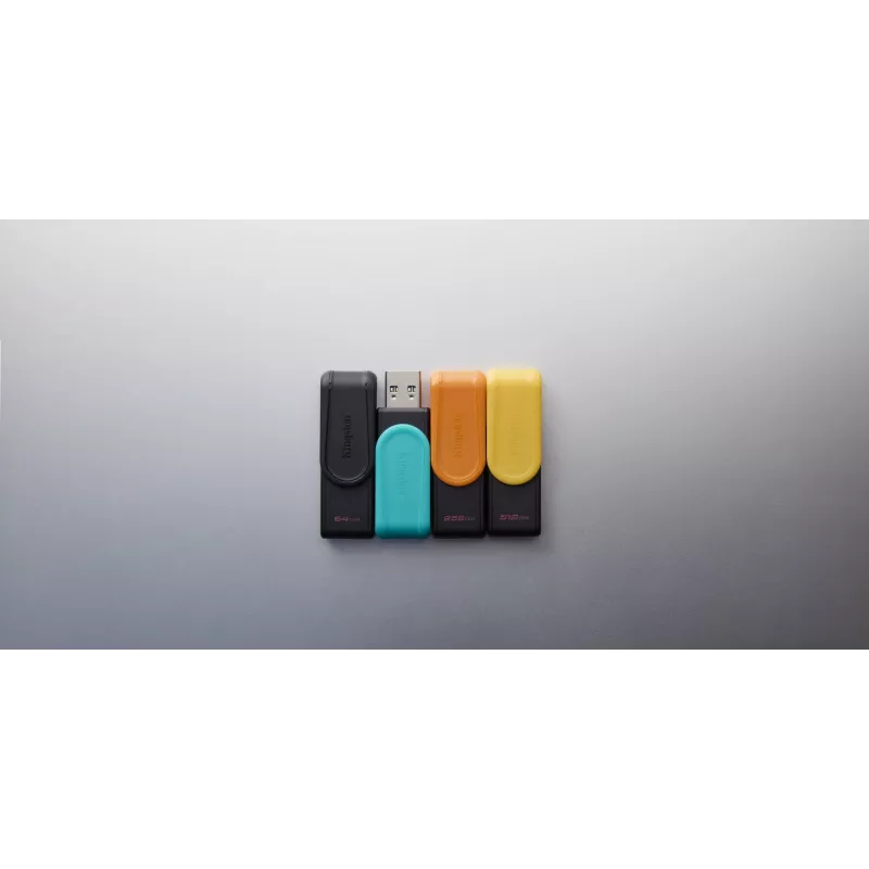 Kingston DataTraveler Exodia S 256GB USB 3.2 Gen 1 zibatmiņa (Melna/Oranža)