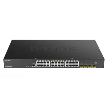 D-Link 24 portu Gigabit PoE viedais pārslēdzējs ar 4x 10G SFP+, 370W