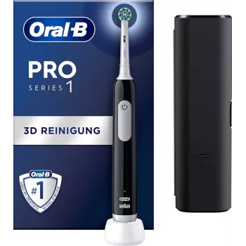 Oral-B Pro 1 Cross Action Pieaugušo rotējošā-oscillējošā zobu birste Melna