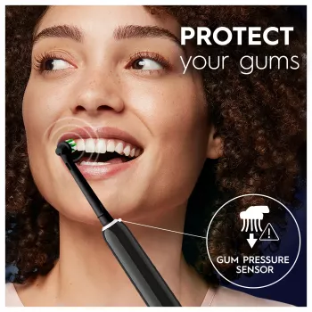 Oral-B Pro 1 Cross Action Pieaugušo rotējošā-oscillējošā zobu birste Melna