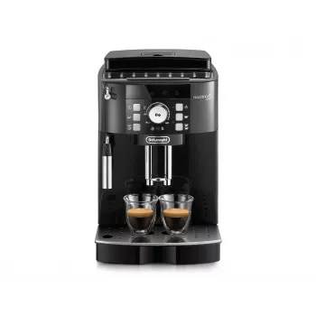 Kafijas automāts DeLonghi ECAM 21.117 B Magnifica S — pilnībā automātisks, 1,8 L ūdens tvertne, 250 g pupiņu tvertne, 15 bāri, 2 snīpi