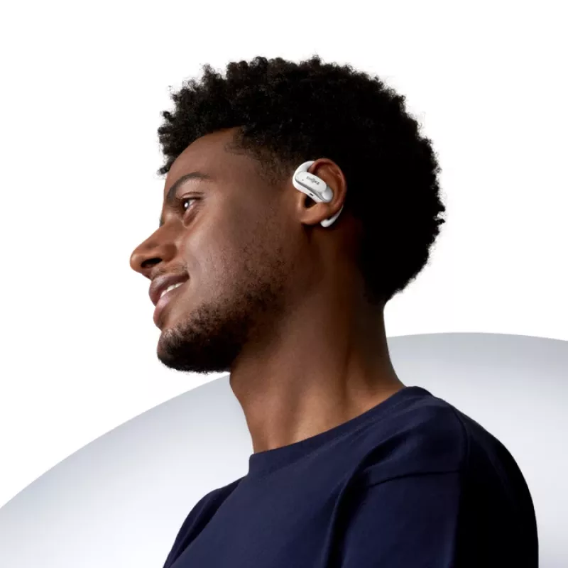 SHOKZ OpenFit Air, Balta Bezvadu Austiņas Ar Ausu Āķi Zvanu/Mūzikas/Sporta/Ikdienas Lietošanai Bluetooth Balts