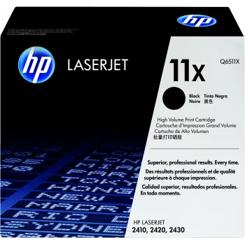 HP 11X augstas ražības melna oriģinālā LaserJet tonera kasetne 1 gab.