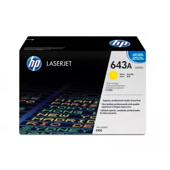 HP 643A dzeltens oriģinālais LaserJet tonera kasetne