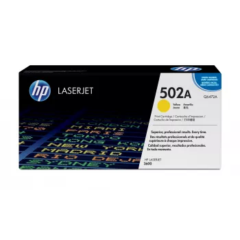 HP 502A dzeltena oriģinālā LaserJet tonera kasetne, 4000 lappuses, dzeltena, 1 gab.