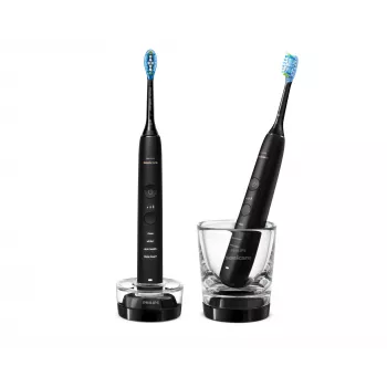 Skaņas elektriskā zobu birste Philips DiamondClean 9000 HX9914/54, 2 rokturi, 5 režīmi, melna, Bluetooth, 1 lādētājs