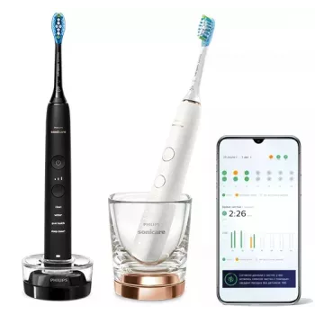 Philips HX9914/57 DiamondClean 9000 2-Pack Melns/Balts