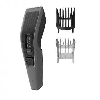 Philips HAIRCLIPPER Series 3000 HC3525/15 Matu griešanas mašīna, melna, pelēka, 0.5 mm, 2.3 cm, 4.1 cm, AC/Baterija, 45 min
