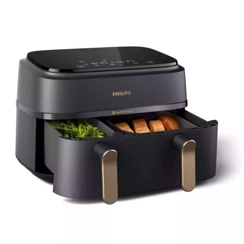 Fritētājs Philips 3000 Series Dual Basket Airfryer NA352/00 — 9 L, 2750 W, divi grozi, 8 programmas, 40–200°C
