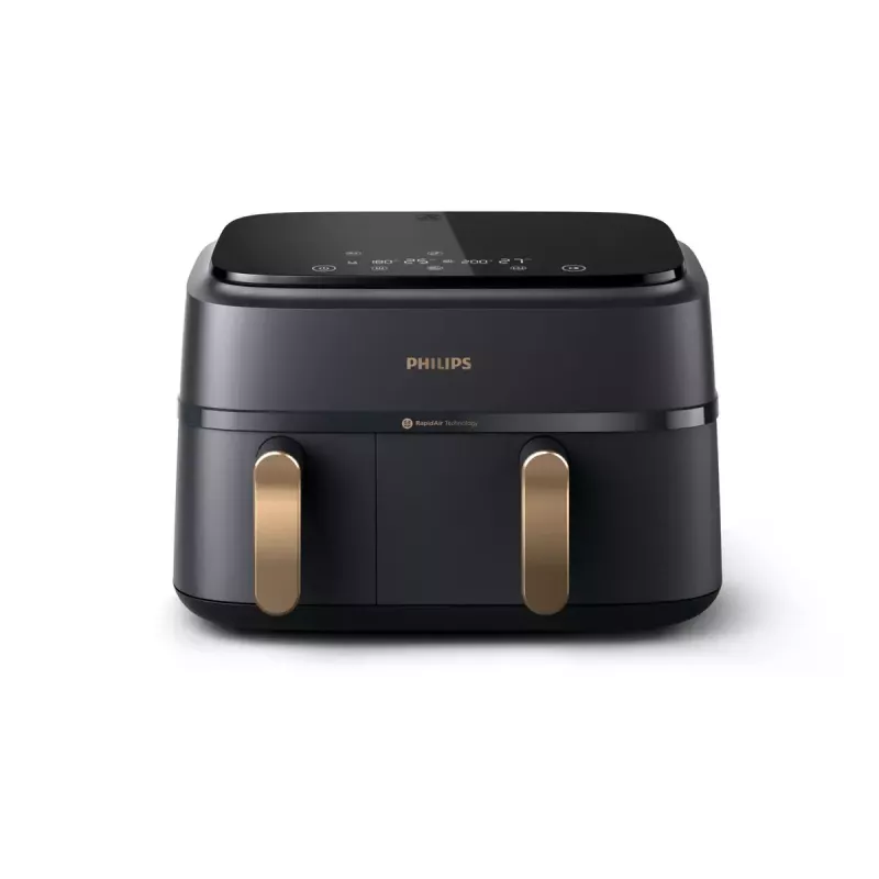 Fritētājs Philips 3000 Series Dual Basket Airfryer NA352/00 — 9 L, 2750 W, divi grozi, 8 programmas, 40–200°C