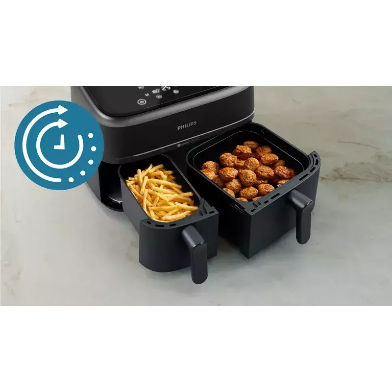 Fritētājs Philips 3000 Series Dual Basket Airfryer NA352/00 — 9 L, 2750 W, divi grozi, 8 programmas, 40–200°C