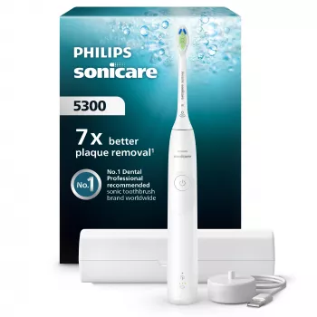 Philips Sonicare Series 5300 HX7108/02 — zobu suka, 62 000 kust./min, 2 ātrumi, spiediena sensors, ceļojuma maciņš