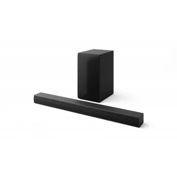 LG S60T skaņas josla 3.1ch, 340W RMS, bezvadu zemfrekvences skaļrunis, Bluetooth 5.3, HDMI ARC, optiskais ieeja, USB, melna