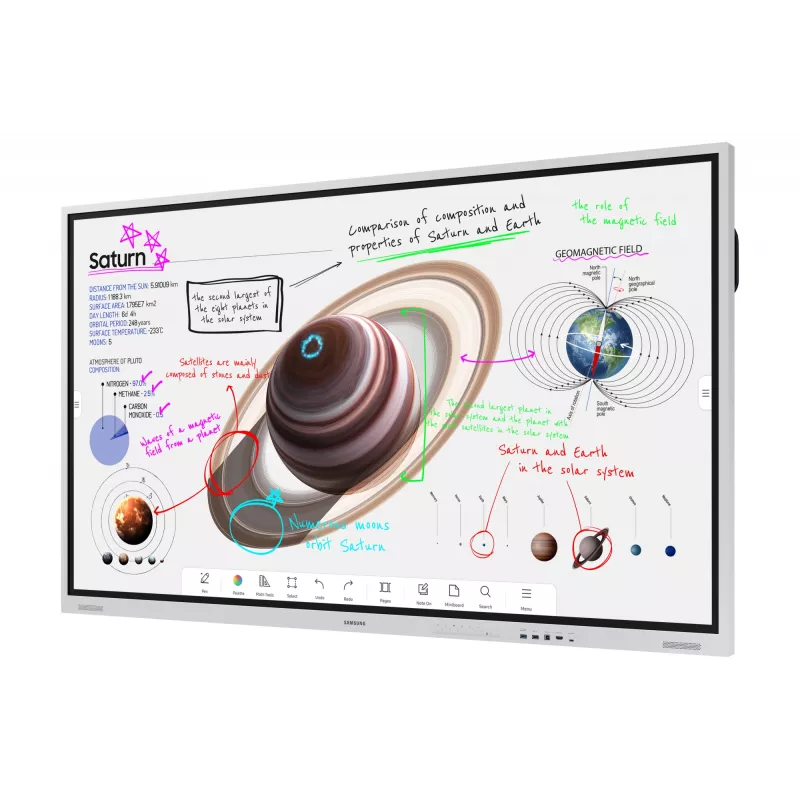Samsung WM85B interaktīvā tāfele 2.16 m (85 collas) 3840 x 2160 pikseļi Skārienjutīgs ekrāns Pelēks, Balts