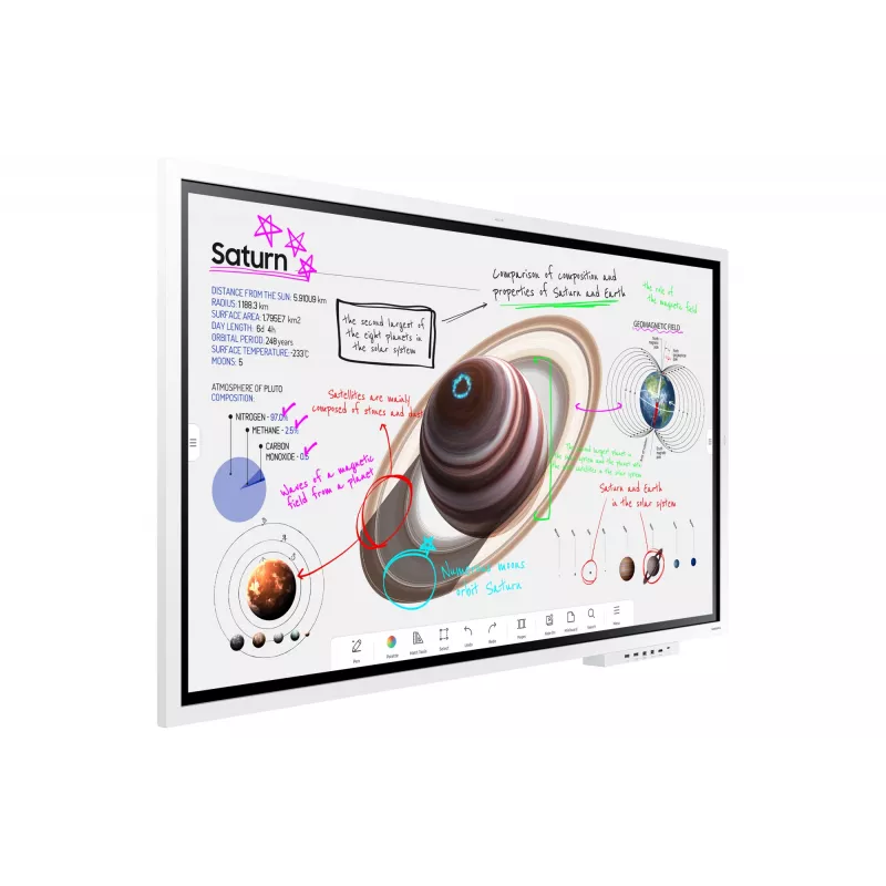 Samsung WM55B interaktīvā tāfele 139,7 cm (55 collas) 3840 x 2160 pikseļi Skārienjutīgs Pelēks, Balts