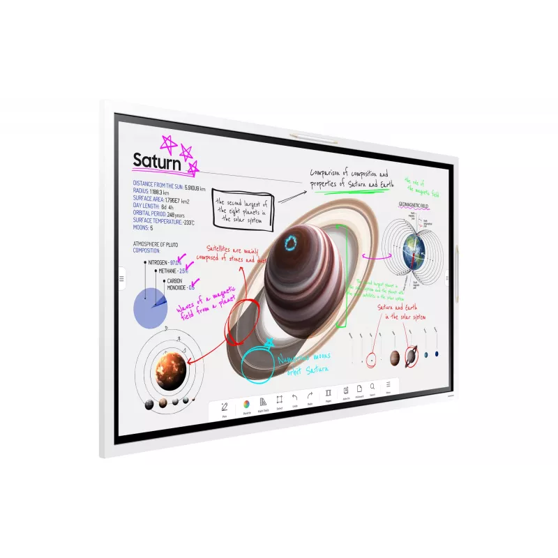 Samsung WM55B interaktīvā tāfele 139,7 cm (55 collas) 3840 x 2160 pikseļi Skārienjutīgs Pelēks, Balts