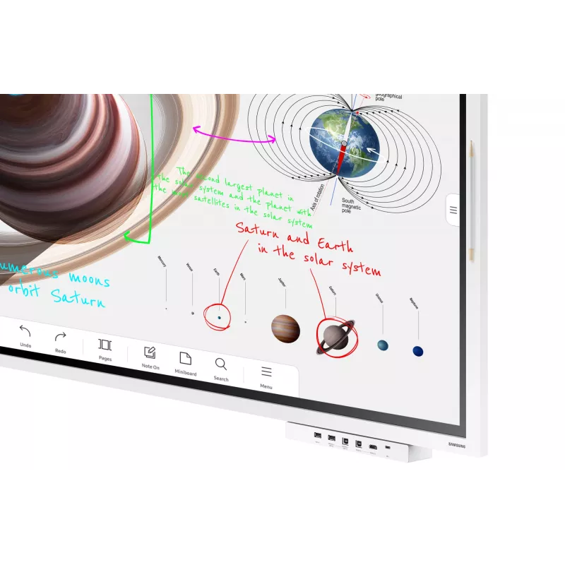 Samsung WM55B interaktīvā tāfele 139,7 cm (55 collas) 3840 x 2160 pikseļi Skārienjutīgs Pelēks, Balts