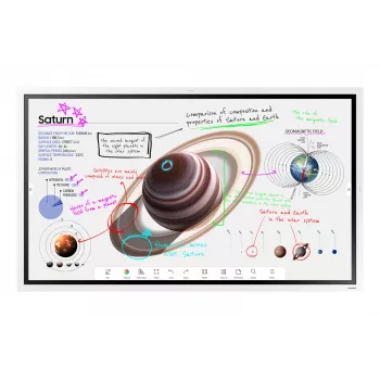 Samsung WM65B interaktīvā tāfele 165,1 cm (65 collas) 3840 x 2160 pikseļi Skārienjutīgs Pelēks, Balts