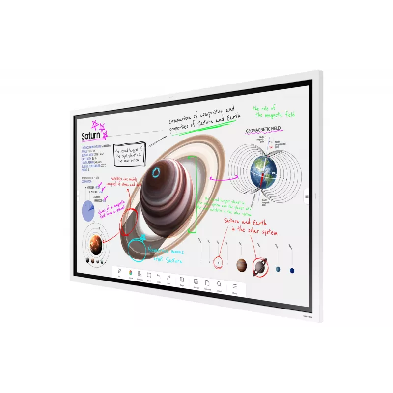Samsung WM65B interaktīvā tāfele 165,1 cm (65 collas) 3840 x 2160 pikseļi Skārienjutīgs Pelēks, Balts
