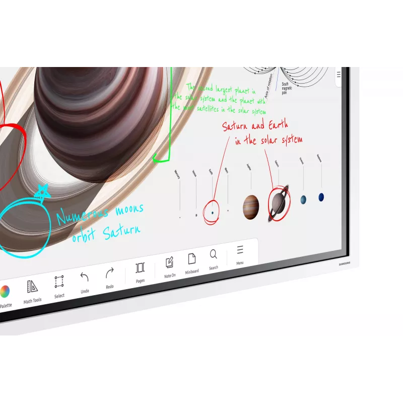 Samsung WM65B interaktīvā tāfele 165,1 cm (65 collas) 3840 x 2160 pikseļi Skārienjutīgs Pelēks, Balts