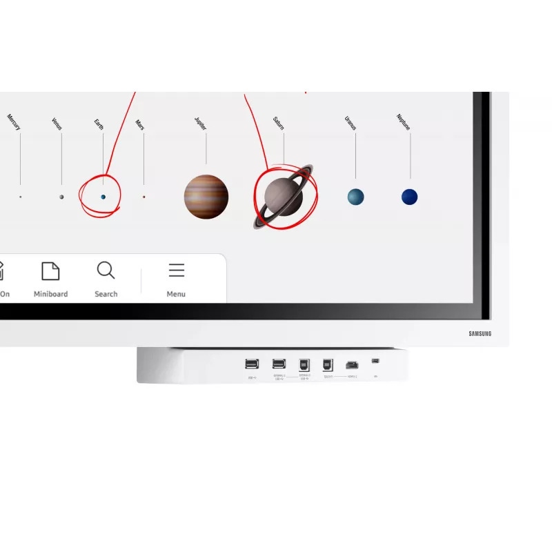 Samsung WM65B interaktīvā tāfele 165,1 cm (65 collas) 3840 x 2160 pikseļi Skārienjutīgs Pelēks, Balts