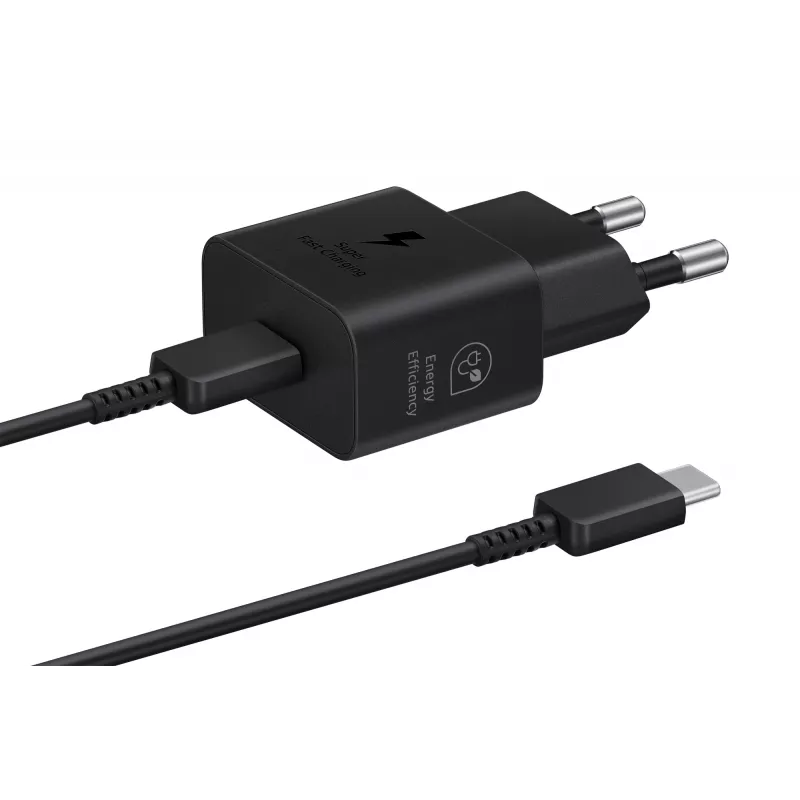 Lādētājs Samsung EP-T2510 25W USB-C ātrai uzlādei, melns, 1 m kabelis