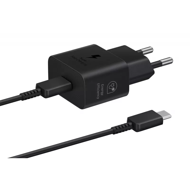 Lādētājs Samsung EP-T2510 25W USB-C ātrai uzlādei, melns, 1 m kabelis