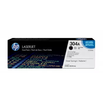 HP 304A 2-paka melni oriģinālie lāzerprintera toneri