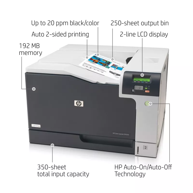 HP Color LaserJet Professional CP5225dn printeris, lāzerkrāsu, A3, 600 x 600 DPI, 20 lpp/min, abpusējā druka