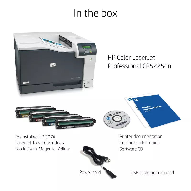 HP Color LaserJet Professional CP5225dn printeris, lāzerkrāsu, A3, 600 x 600 DPI, 20 lpp/min, abpusējā druka