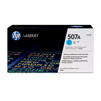 HP 507A Ciāna oriģinālā LaserJet tonera kasetne, 6000 lpp., ciāna, 1 gab.