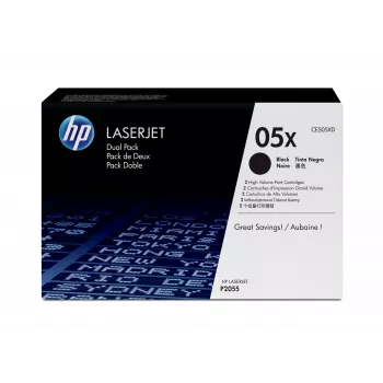HP 05X 2 komplekts augstas ražības melns oriģināls LaserJet tonera kasetnes