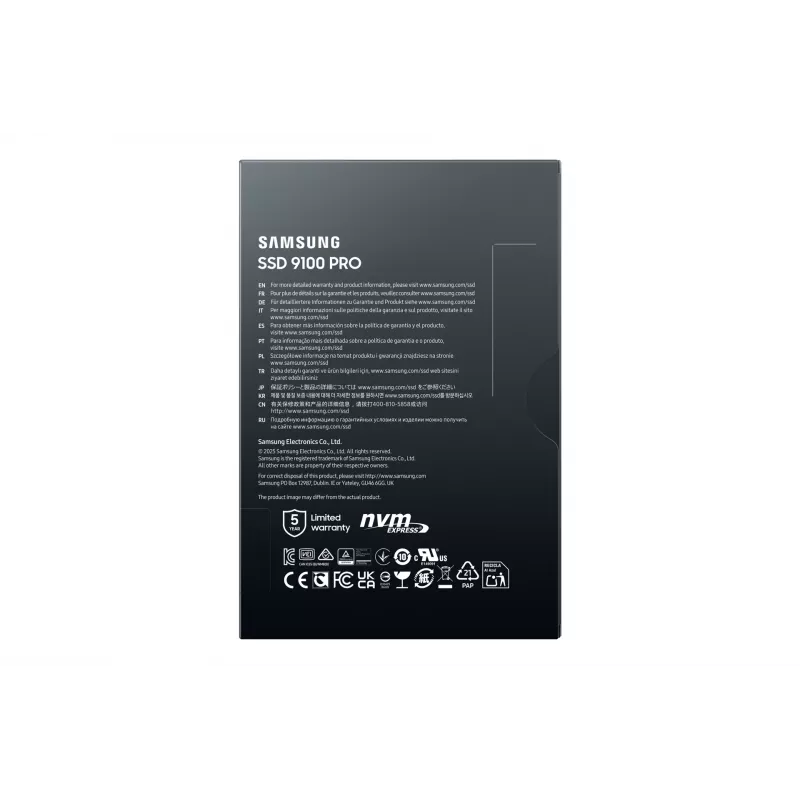M.2 NVMe SSD Samsung 9100 PRO 1 TB, PCIe 5.0, 2280, Nolasīšana 14700 MB/s, Rakstīšana 13300 MB/s