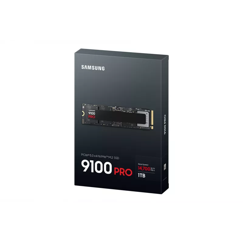 M.2 NVMe SSD Samsung 9100 PRO 1 TB, PCIe 5.0, 2280, Nolasīšana 14700 MB/s, Rakstīšana 13300 MB/s