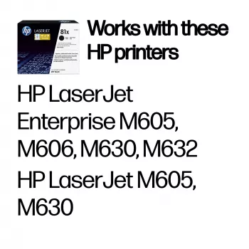 HP 81X High Yield Black Original LaserJet Tonera kasetne, 25000 lpp, Melna, 1 gab.