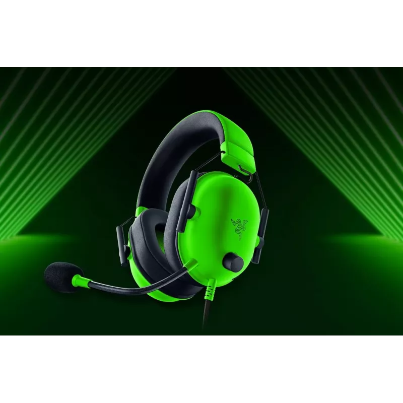 Vadu spēļu austiņas Razer BlackShark V2 X — apauss, 3.5 mm, 1.3 m kabelis, TriForce draiveri, virtuālais apkārtējais skaņas