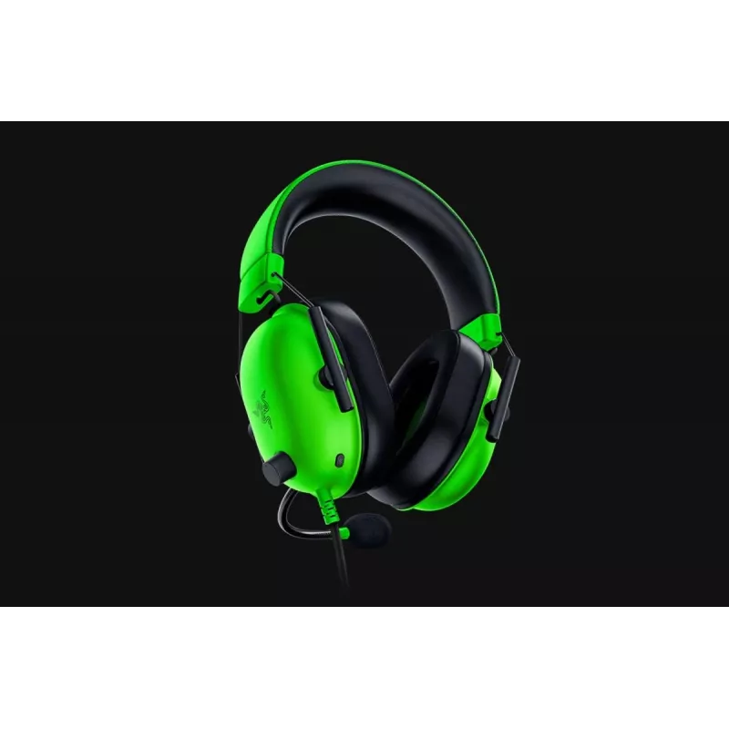 Vadu spēļu austiņas Razer BlackShark V2 X — apauss, 3.5 mm, 1.3 m kabelis, TriForce draiveri, virtuālais apkārtējais skaņas