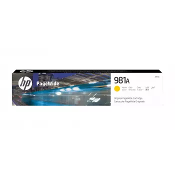 HP 981A dzeltena oriģinālā PageWide kasetne, dzeltena, 1 gab., 6000 lappuses