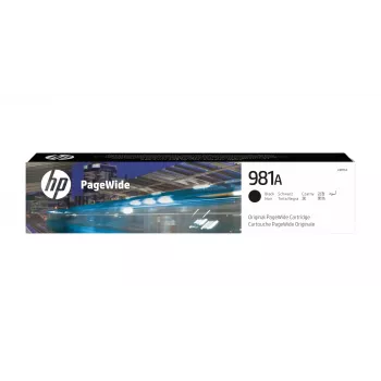 HP 981A melna oriģinālā PageWide kasetne, melna, 1 gab., 6000 lappuses