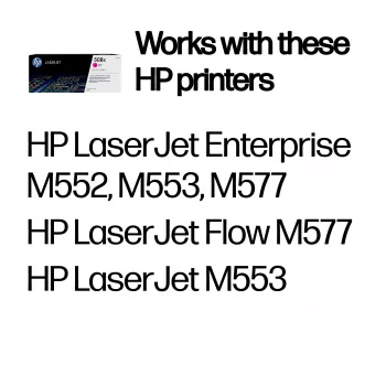 HP 508X augstas ietilpības fuksīna oriģinālā LaserJet tonera kasetne