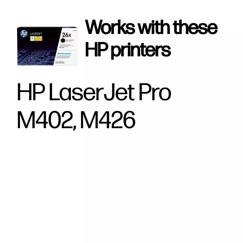 HP 26X augstas ražības melns oriģināls LaserJet tonera kasetne, 9000 lpp., melns, 1 gab.