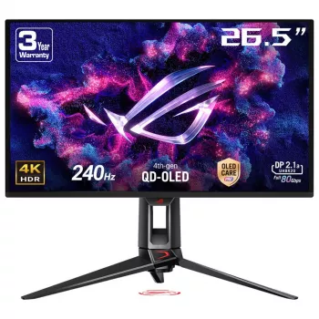 Datora monitors ASUS ROG Swift OLED PG27UCDM 26.5 collas 3840×2160 4K QD-OLED 0.03 ms USB 3.2 Gen1 VESA Augstuma regulējams Melns
